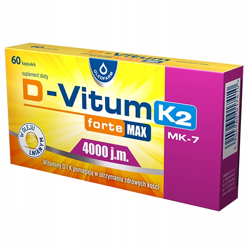 D-VITUM Forte WITAMINA D 4000 K2 60szt 31.07.2022