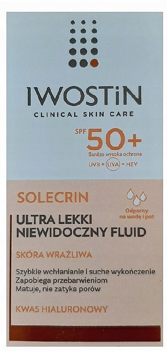 IWOSTIN SOLECRIN lekki niewiodoczny fluid SPF50+