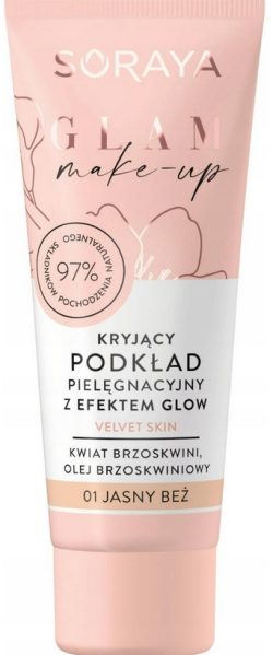 SORAYA GLAM kryjący podkład 01 JASNY BEŻ 30ml (data do 31.12.2024)