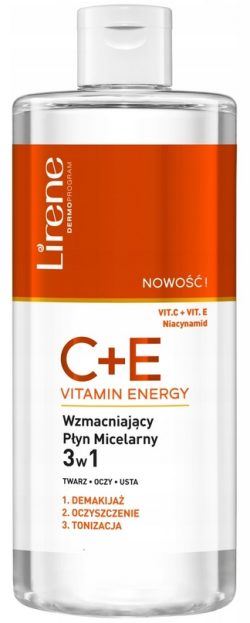 LIRENE C + E wzmacniający płyn micelarny 3w1 do twarzy 400ml