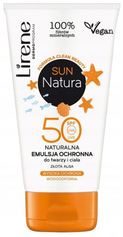 Emulsja ochrona UV do twarzy Lirene Sun Natura SPF 50 SPF na dzień 120 ml