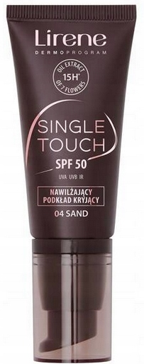 LIRENE SINGLE TOUCH podkład kryjący SPF50+ 04 SAND lekka konsystencja