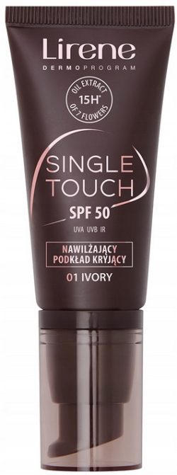 LIRENE SINGLE TOUCH podkład kryjący SPF50+ 01 IVORY lekka konsystencja