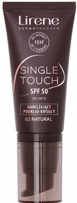 LIRENE SINGLE TOUCH podkład kryjący SPF50+ 02 NATURAL lekka konsystencja