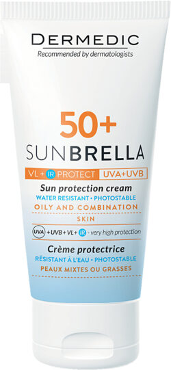 DERMEDIC SUNBRELLA bogaty Krem do opalania do twarzy SPF50+ 50 ml UVA UVB